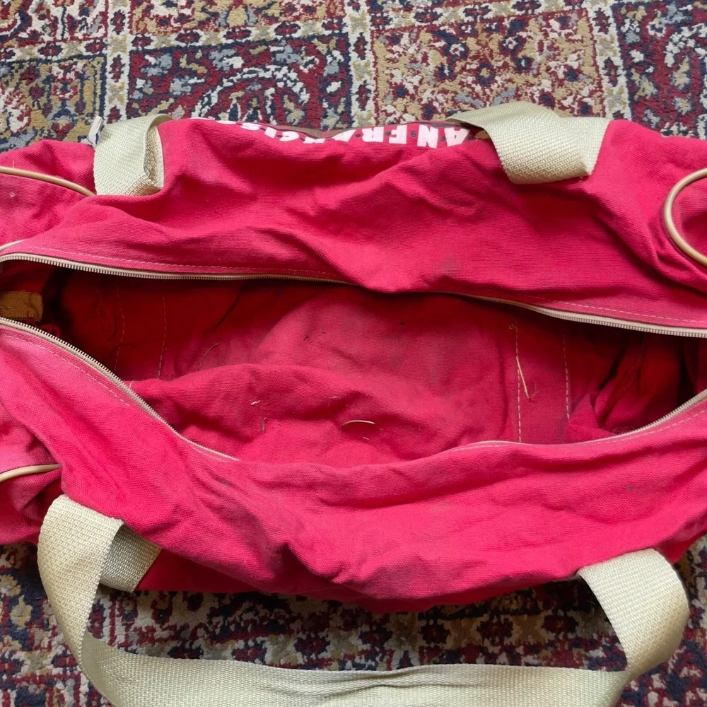VTG 70s 80s San Francisco 49ers NFL Team Gear Duffel Bag Red Gold‎ Light Strap